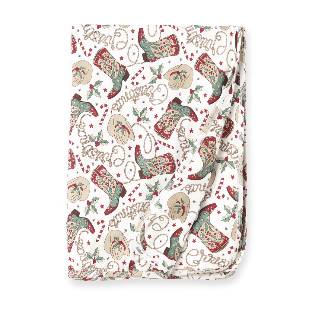 Western Christmas Stroller Blanket – Soft Bamboo Holiday - Shop Avnu