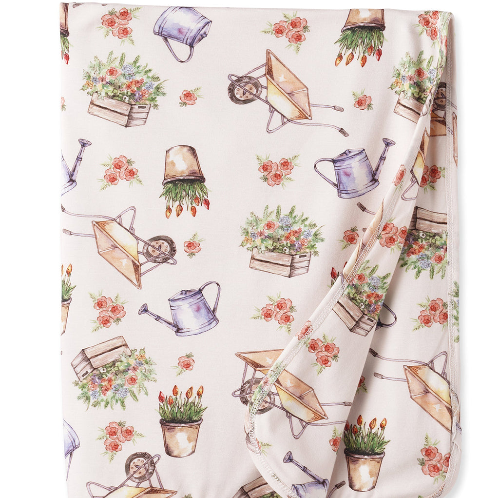Petal Patch Stroller Blanket - Soft Bamboo Garden Throw - Shop Avnu