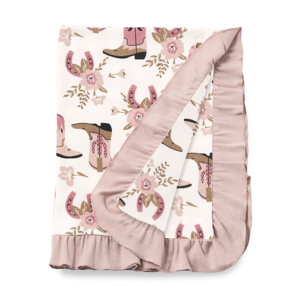 Western Cowgirl Boots Soft Baby Cotton Stroller Blanket - Shop Avnu