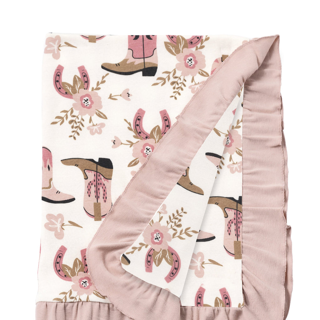 Western Cowgirl Boots Soft Baby Cotton Stroller Blanket - Shop Avnu
