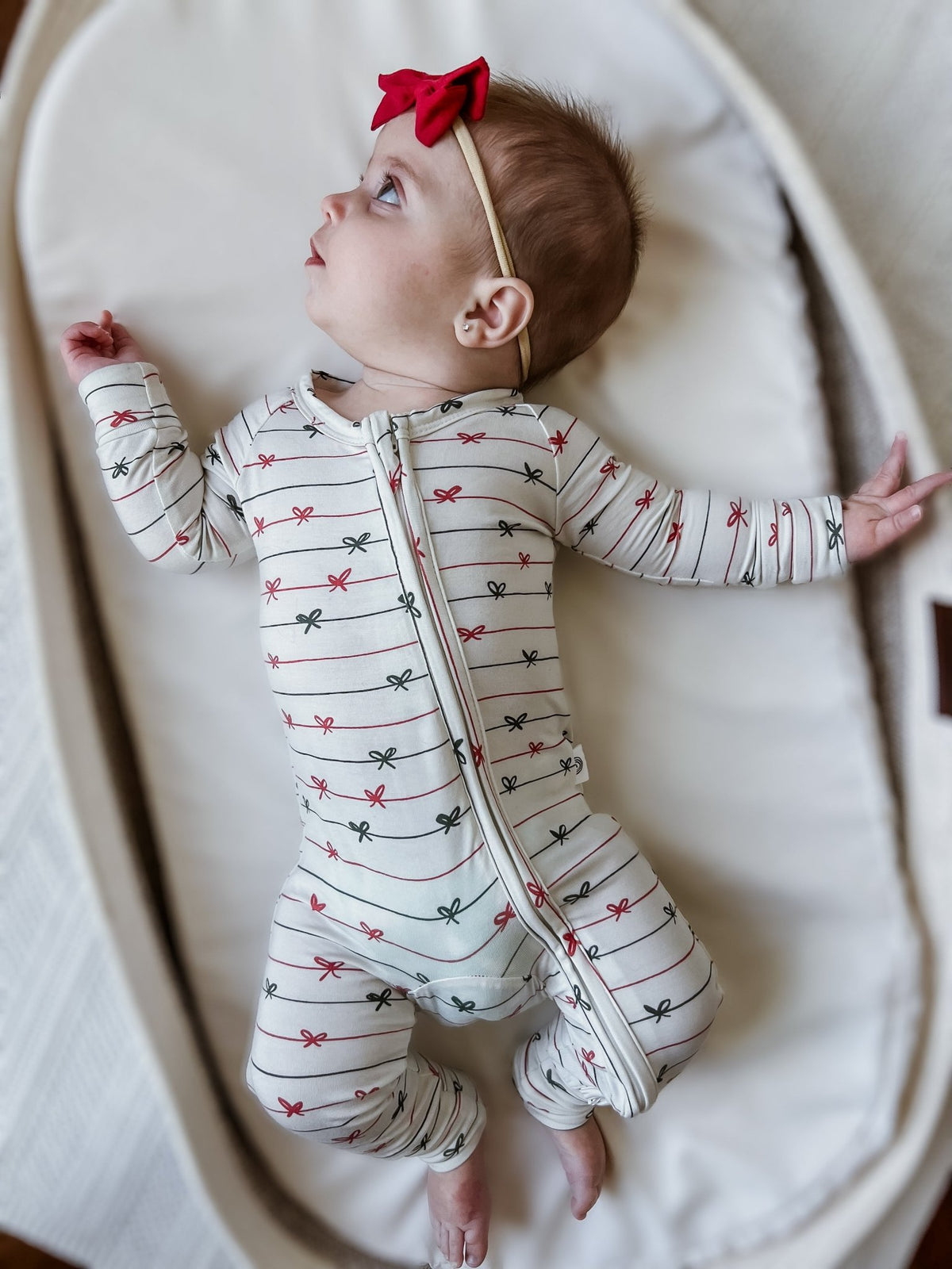 Tied with a Bow Christmas Bamboo Zippy Pajamas - Shop Avnu