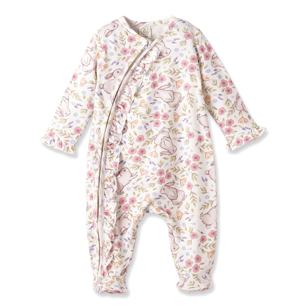 Bunny Blooms Soft Bamboo Zipper Romper for Easter - Shop Avnu