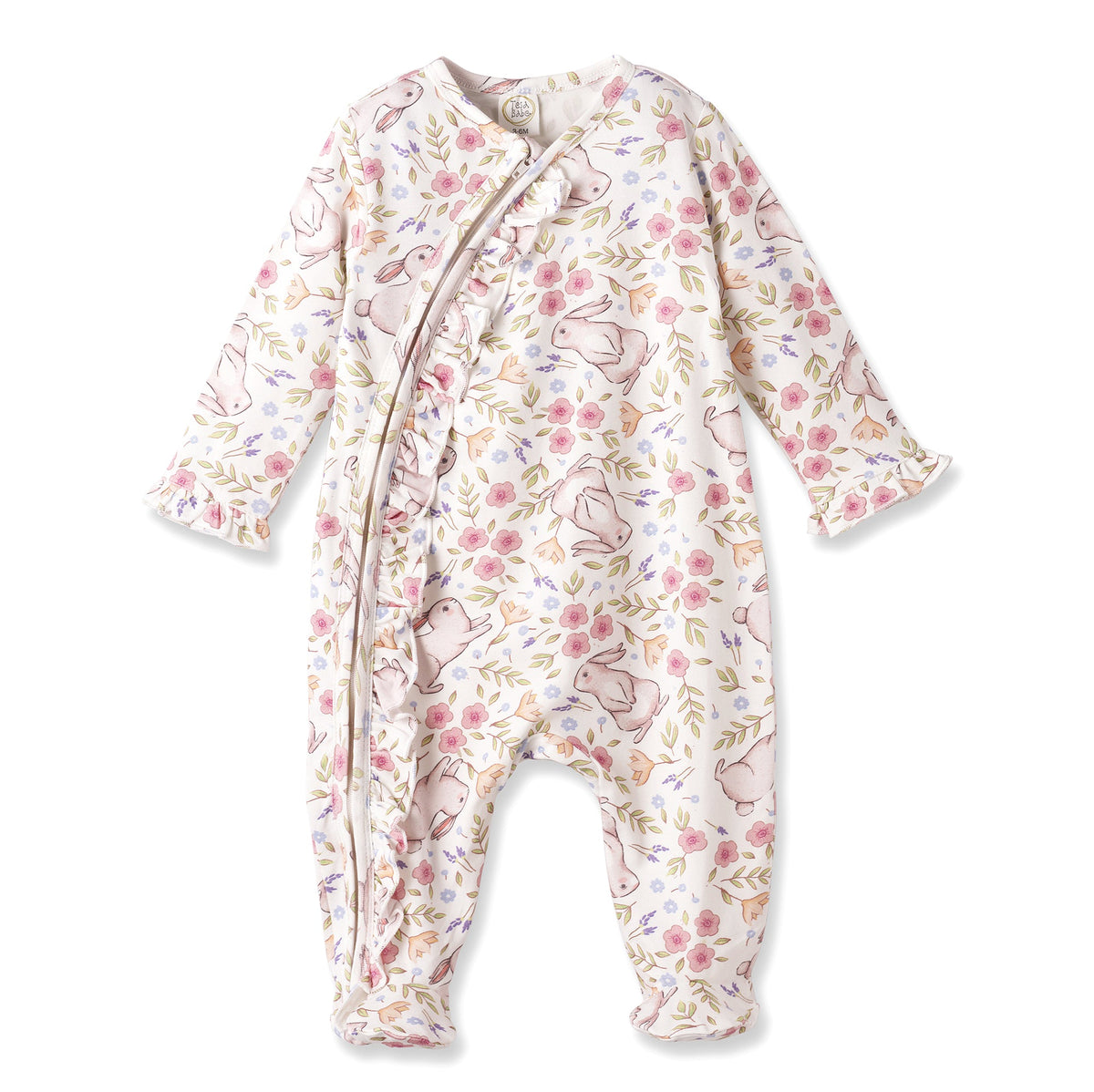 Bunny Blooms Soft Bamboo Zipper Romper for Easter - Shop Avnu