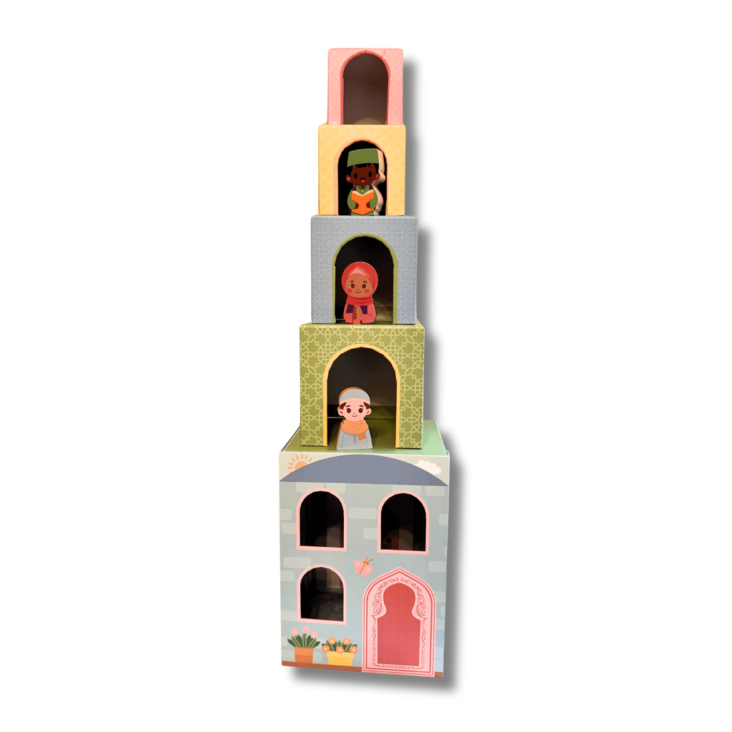 Stacking Houses (Set of 5 Houses and 3 Hardwood Characters) - Shop Avnu