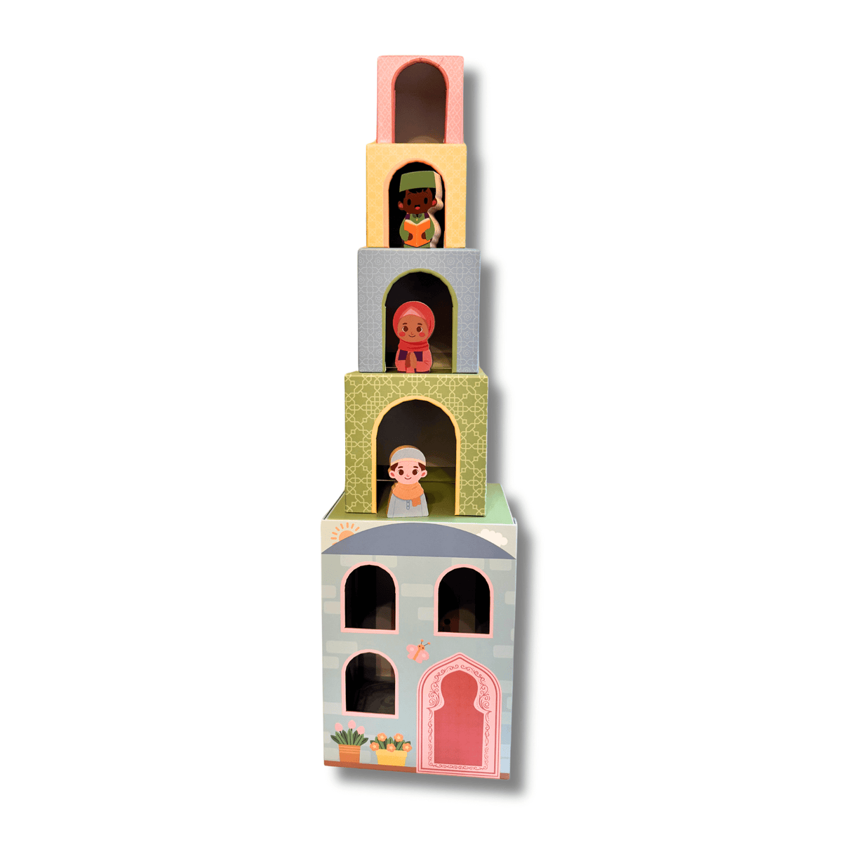Stacking Houses (Set of 5 Houses and 3 Hardwood Characters) - Shop Avnu