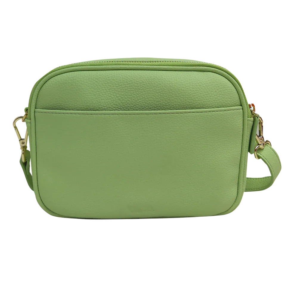 Genuine Leather Double Zipper Crossbody