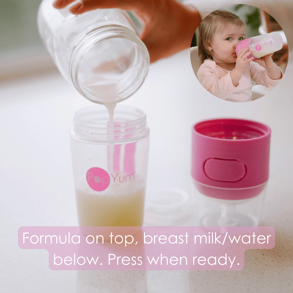 PopYum Orange Formula Making Baby Bottle 4 - Pack Set with Gray Drying Rack Bundle - Shop Avnu