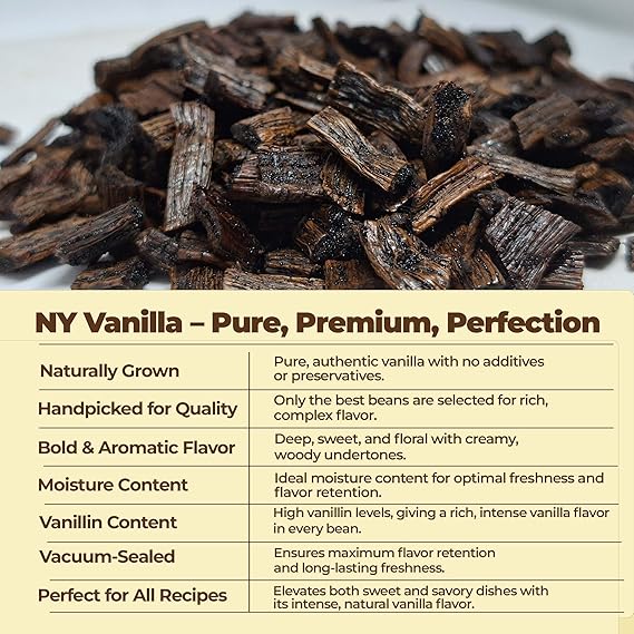 Premium Vanilla Bean Cuts - 1 lb. From Whole Vanilla Beans Grade B | Cut and Sorted for Easy Use
