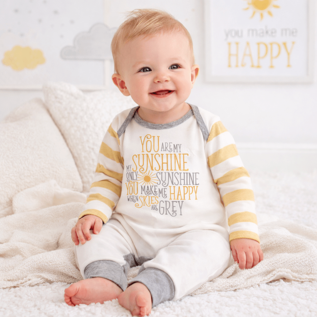 Baby's "You Are My Sunshine" Cotton Romper - Shop Avnu