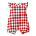 Picnic Plaid Soft Bamboo Bubble Romper for Baby Girls - Shop Avnu