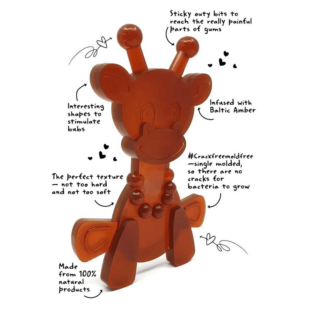 The Little Bamber - Natural Rubber & Baltic Amber Teething Toy - Shop Avnu