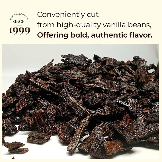 Premium Vanilla Bean Cuts - 1 lb. From Whole Vanilla Beans Grade B | Cut and Sorted for Easy Use