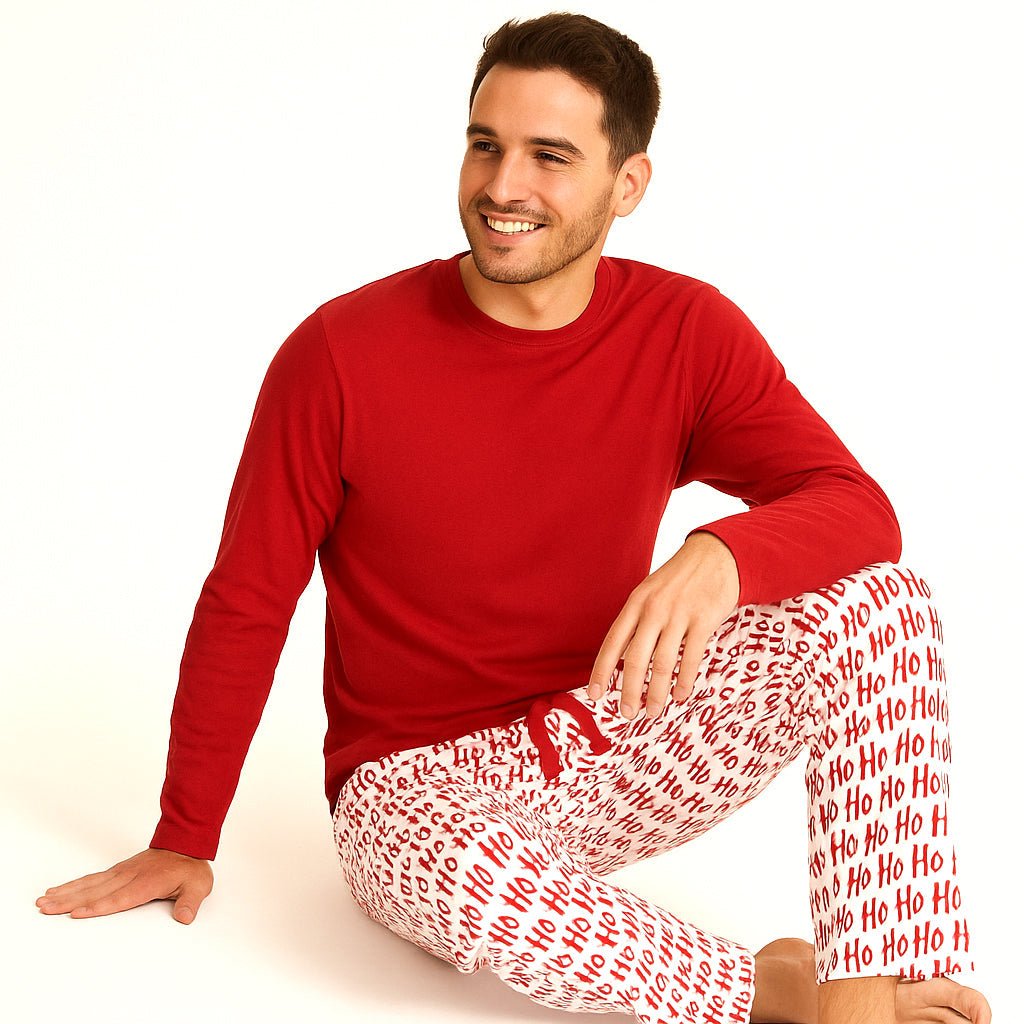 Christmas Ho - Ho - Ho Adult Bamboo Pajama Pants - Family Matching - Shop Avnu