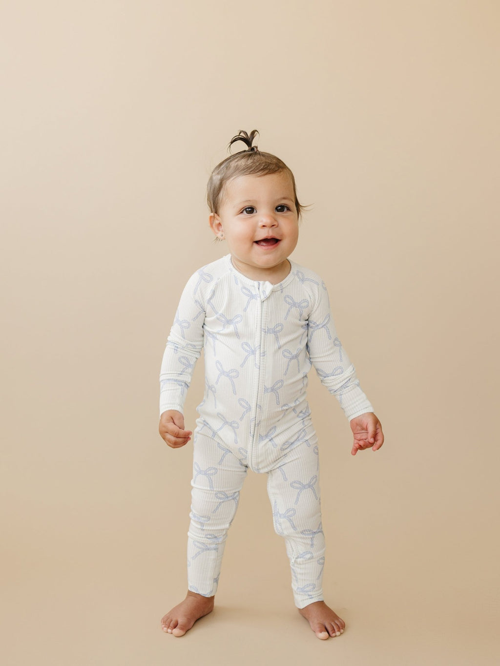 Blue Belle Ribbed Bamboo Zippy Pajamas - Shop Avnu
