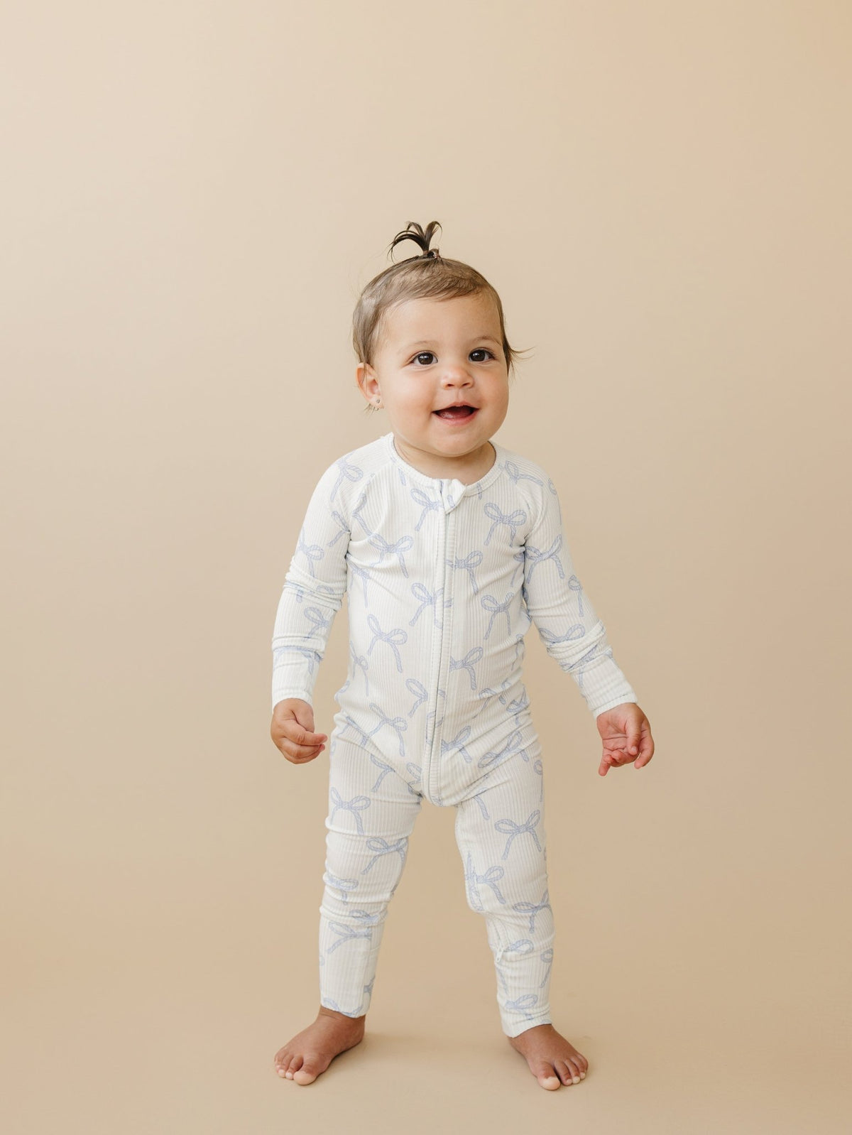 Blue Belle Ribbed Bamboo Zippy Pajamas - Shop Avnu