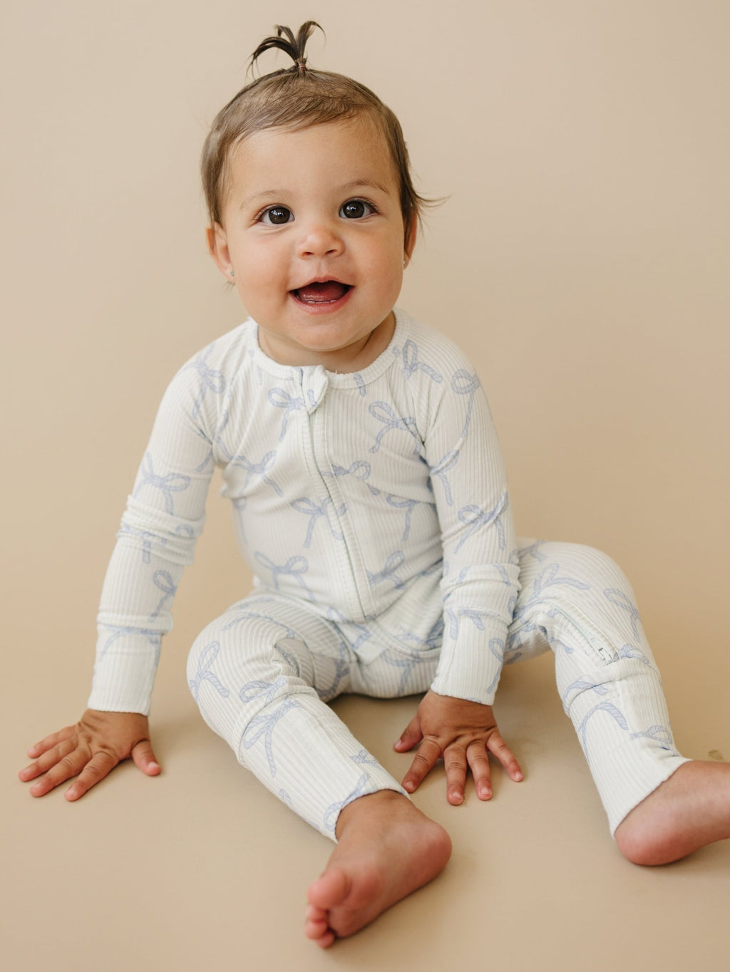 Blue Belle Ribbed Bamboo Zippy Pajamas - Shop Avnu