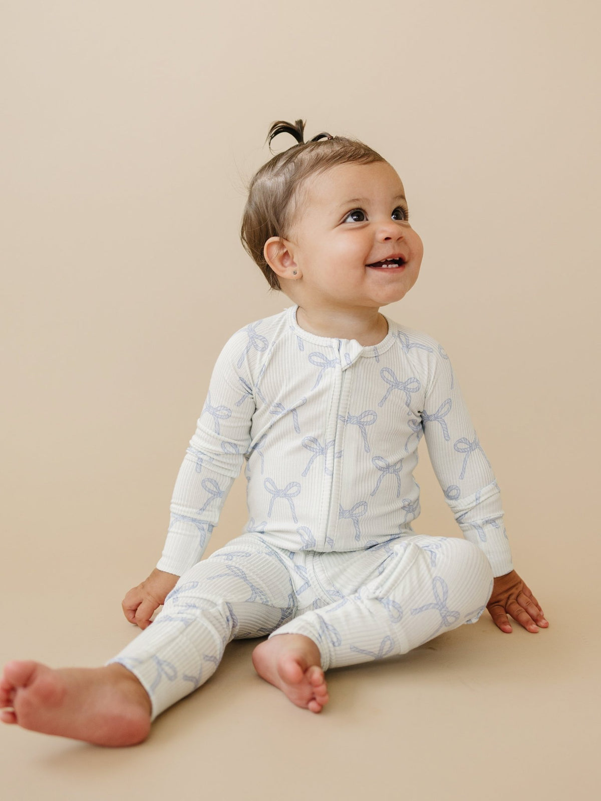 Blue Belle Ribbed Bamboo Zippy Pajamas - Shop Avnu