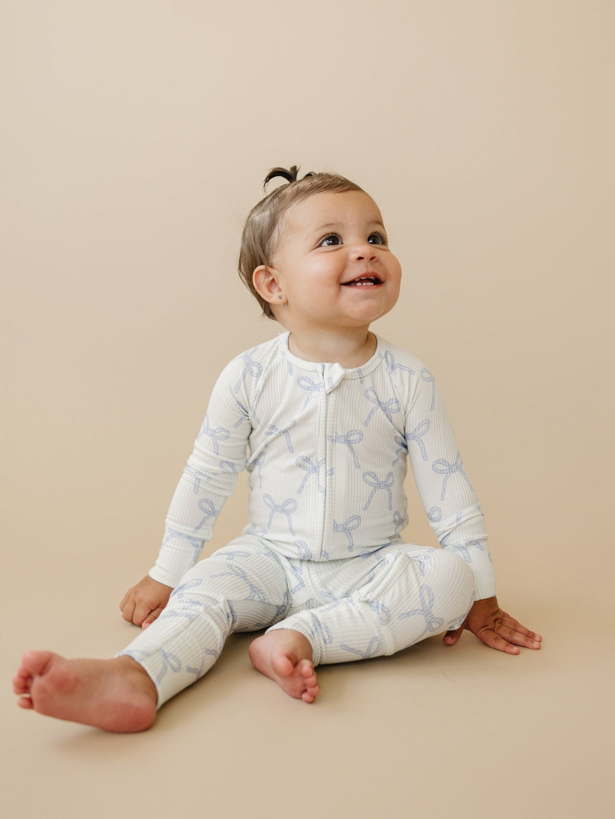 Blue Belle Ribbed Bamboo Zippy Pajamas - Shop Avnu