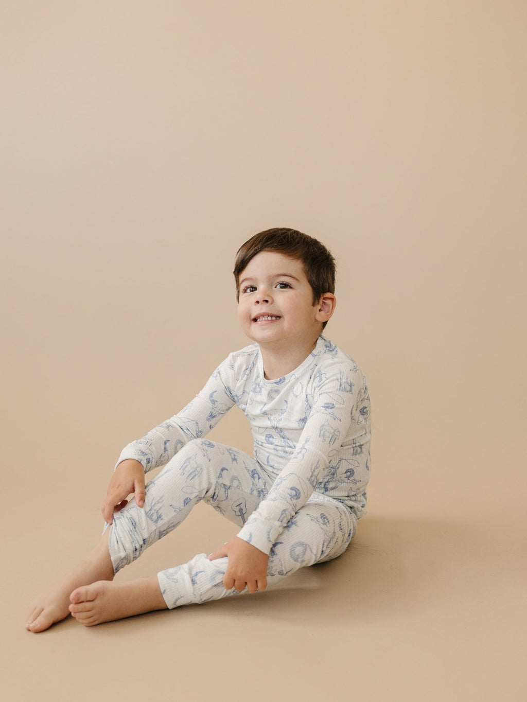 Cowboy Blues 2pc Ribbed Bamboo Pajamas - Shop Avnu