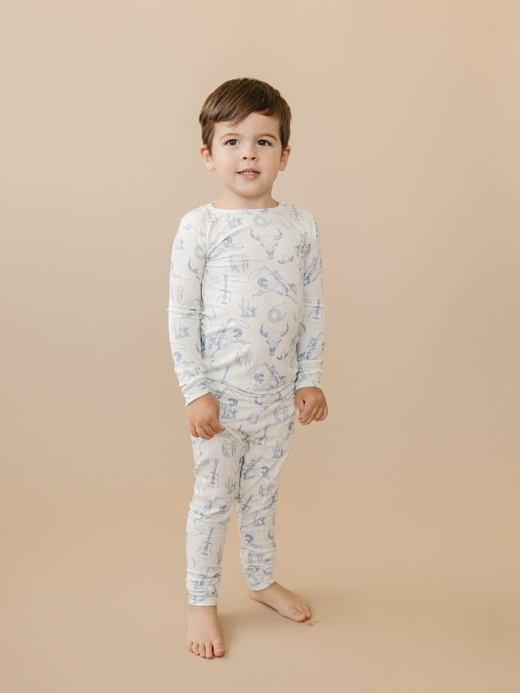 Cowboy Blues 2pc Ribbed Bamboo Pajamas - Shop Avnu