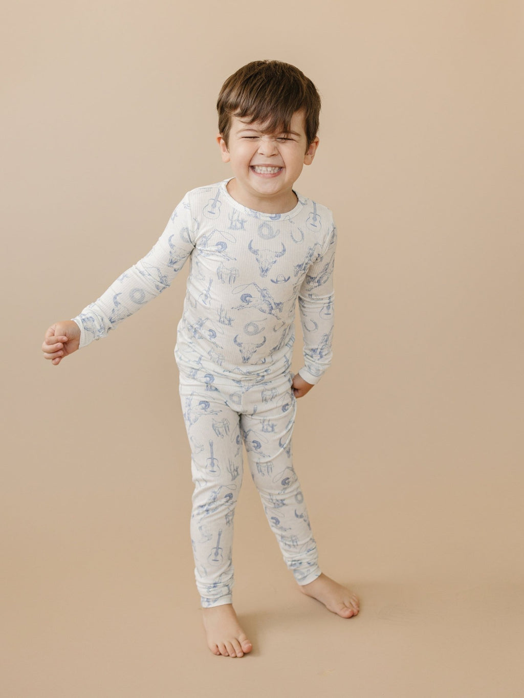 Cowboy Blues 2pc Ribbed Bamboo Pajamas - Shop Avnu