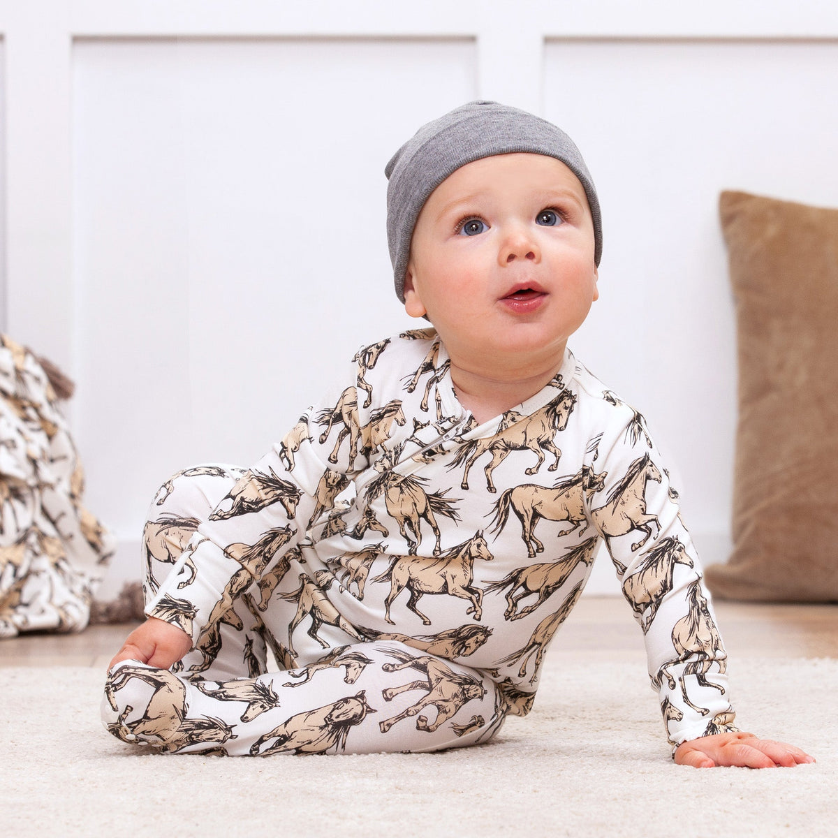 Wild Horses Bamboo Zipper Romper - Shop Avnu