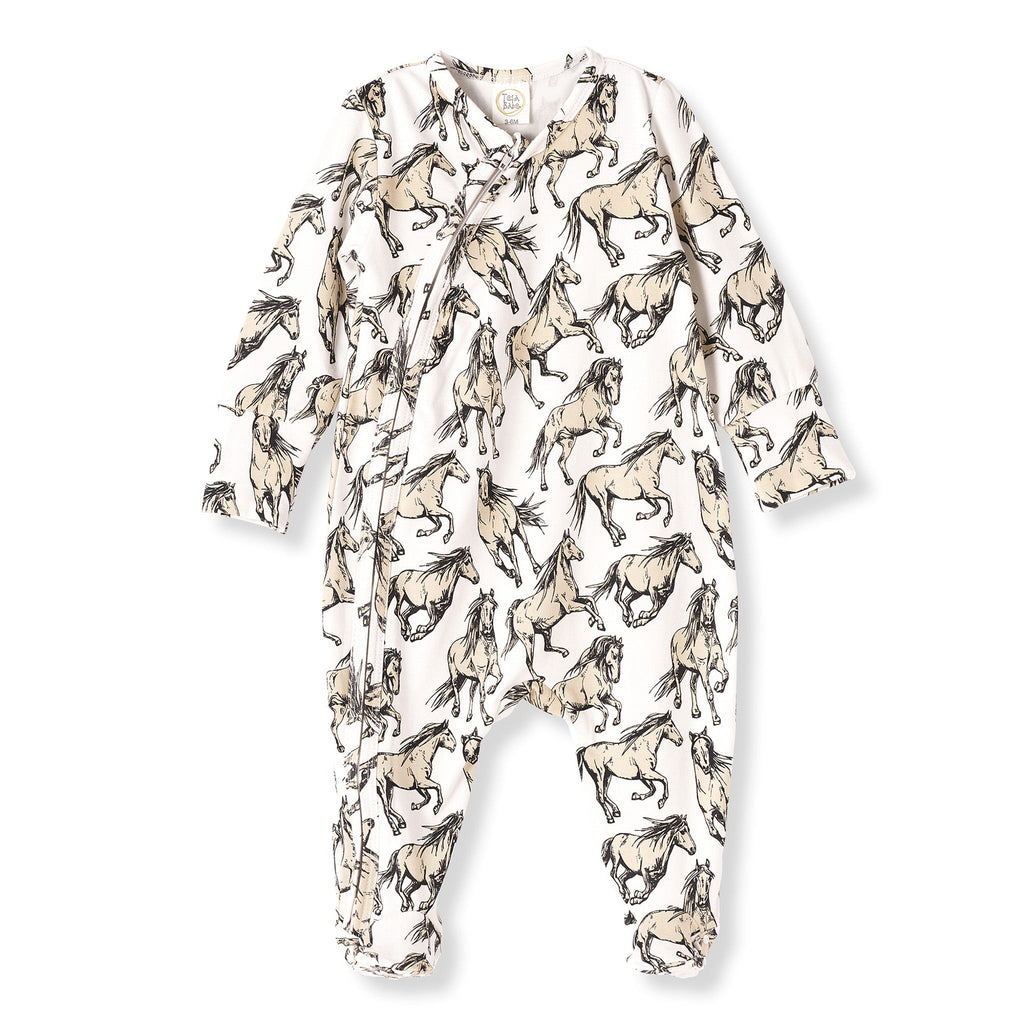 Wild Horses Bamboo Zipper Romper - Shop Avnu