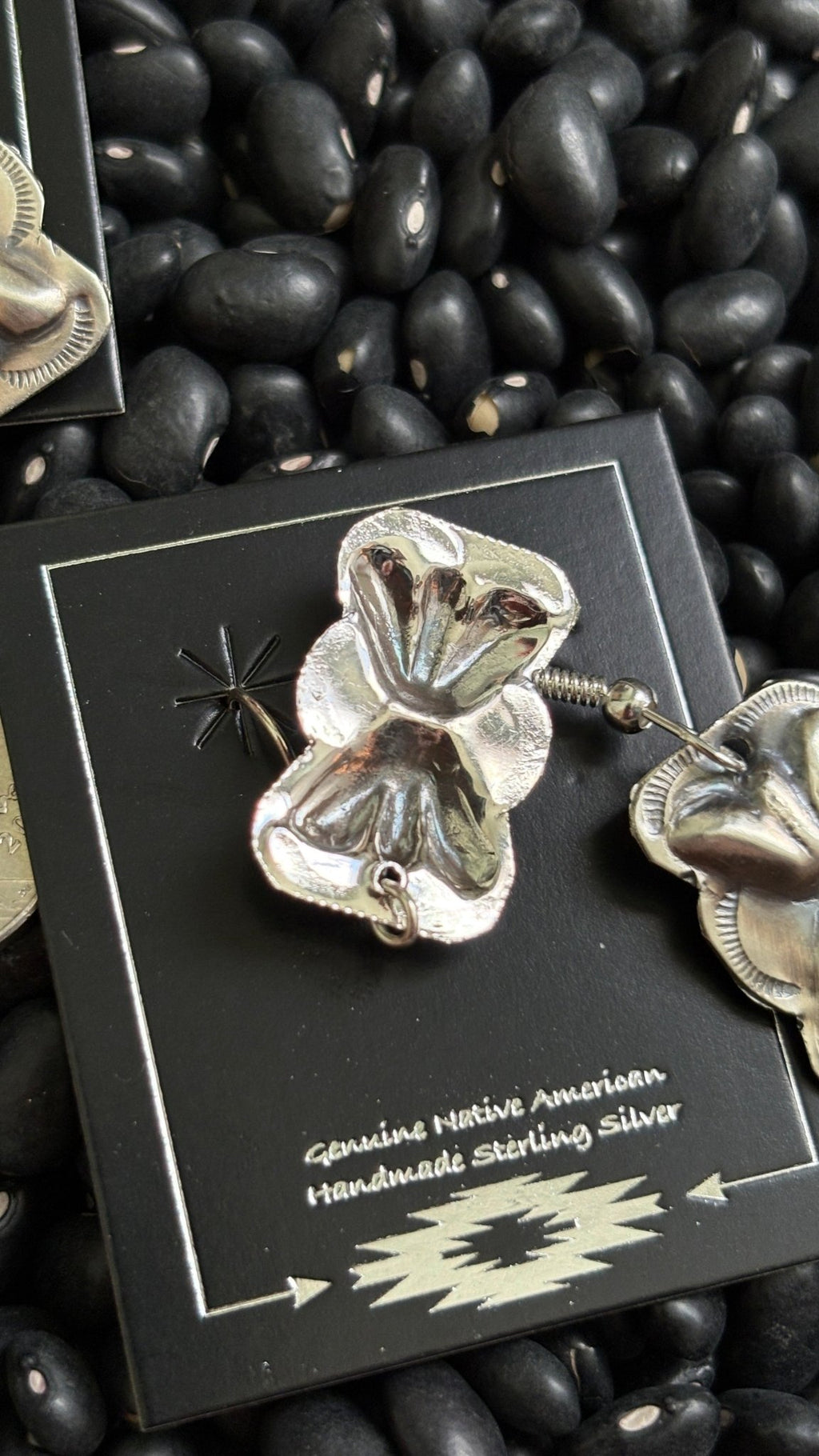 PLAIN BOW TIE CONCHO DANGLE EARRINGS BY JOAN BEGAY - Shop Avnu