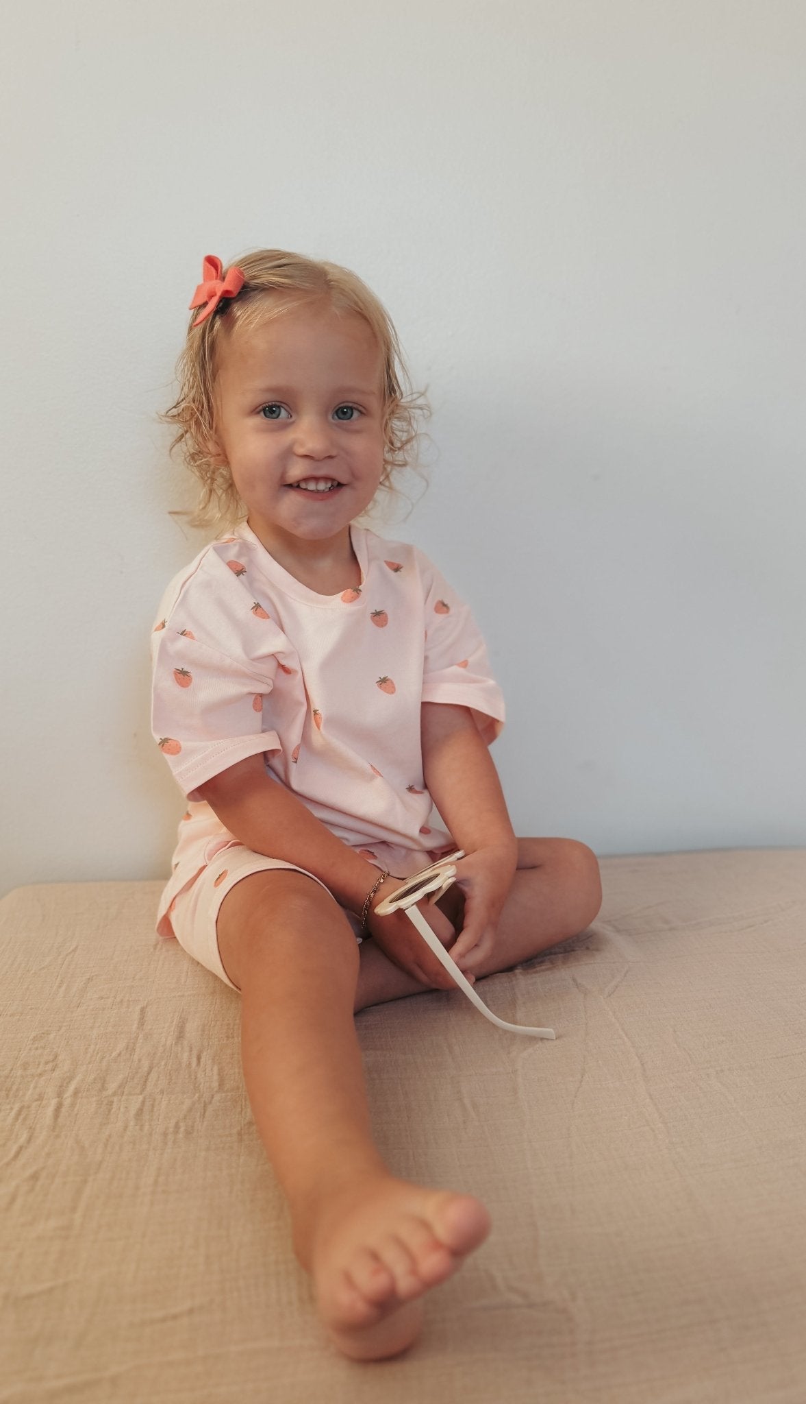 Organic Cotton Strawberry Print Shorts Set - Shop Avnu