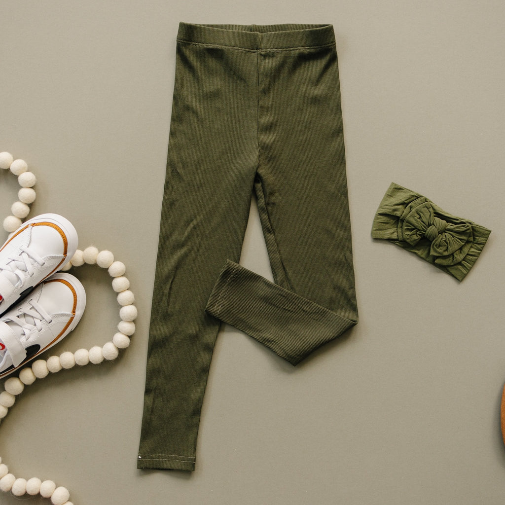 Ribbed Bamboo Leggings for Kids - Multiple Colors - Shop Avnu