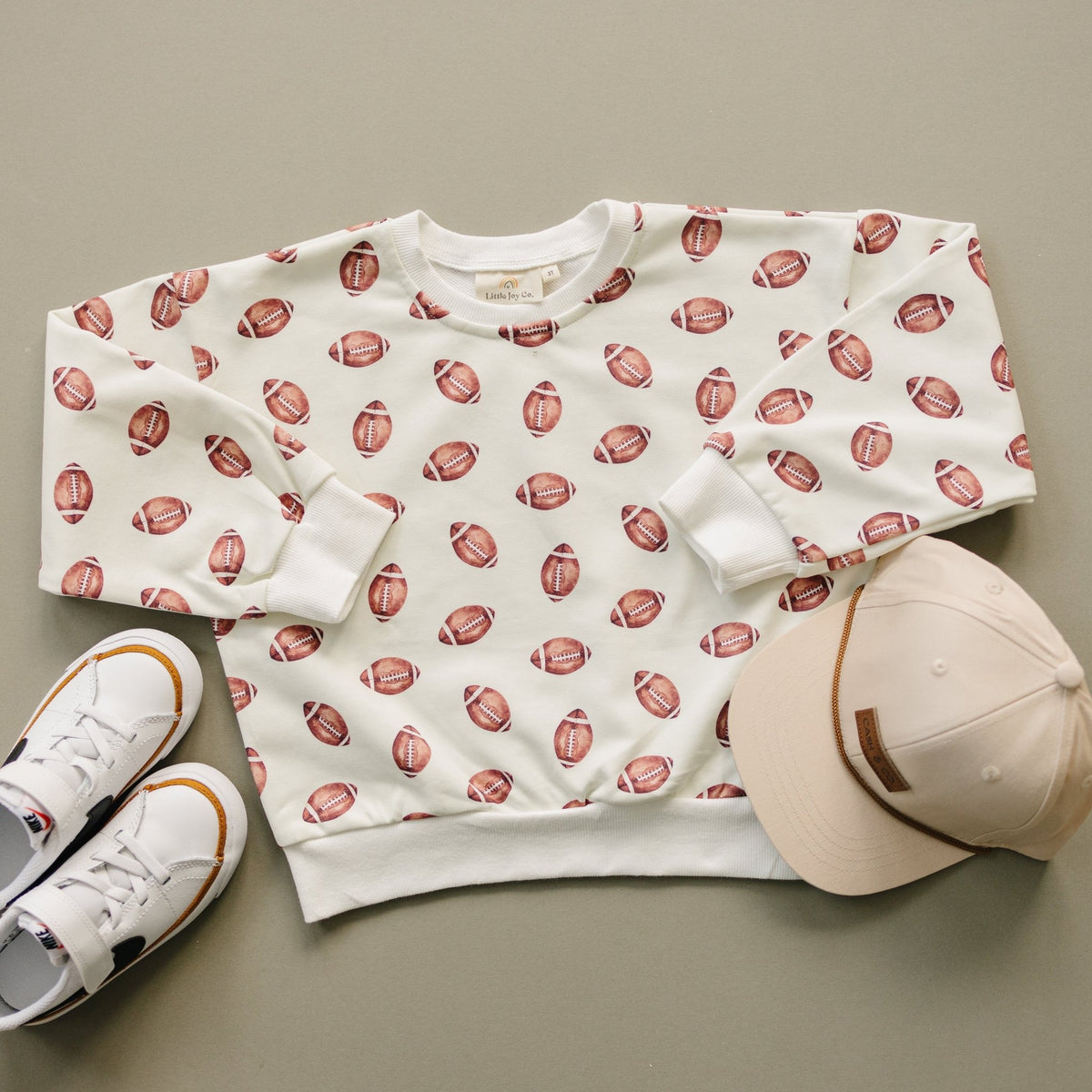 Football Print Crewneck Sweatshirt - Shop Avnu