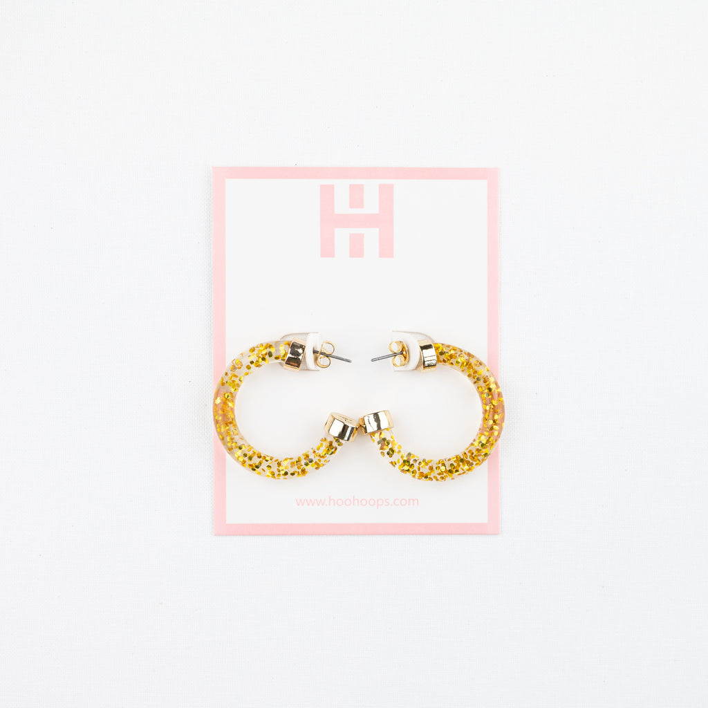 Gold Glitter Mini Hoop Earrings