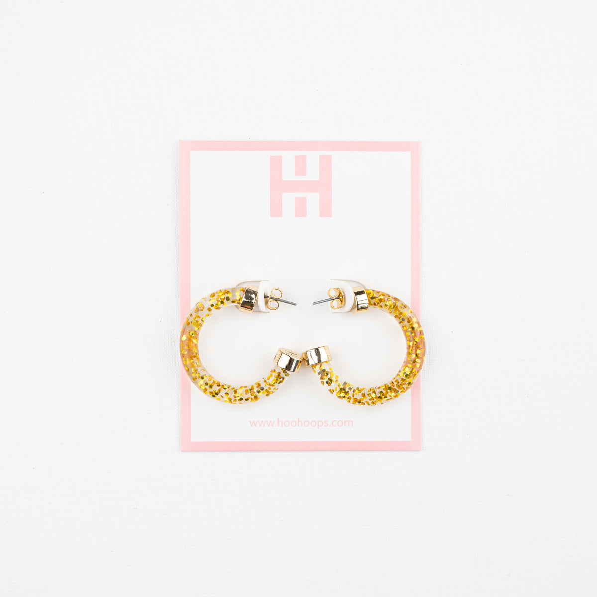 Gold Glitter Mini Hoop Earrings