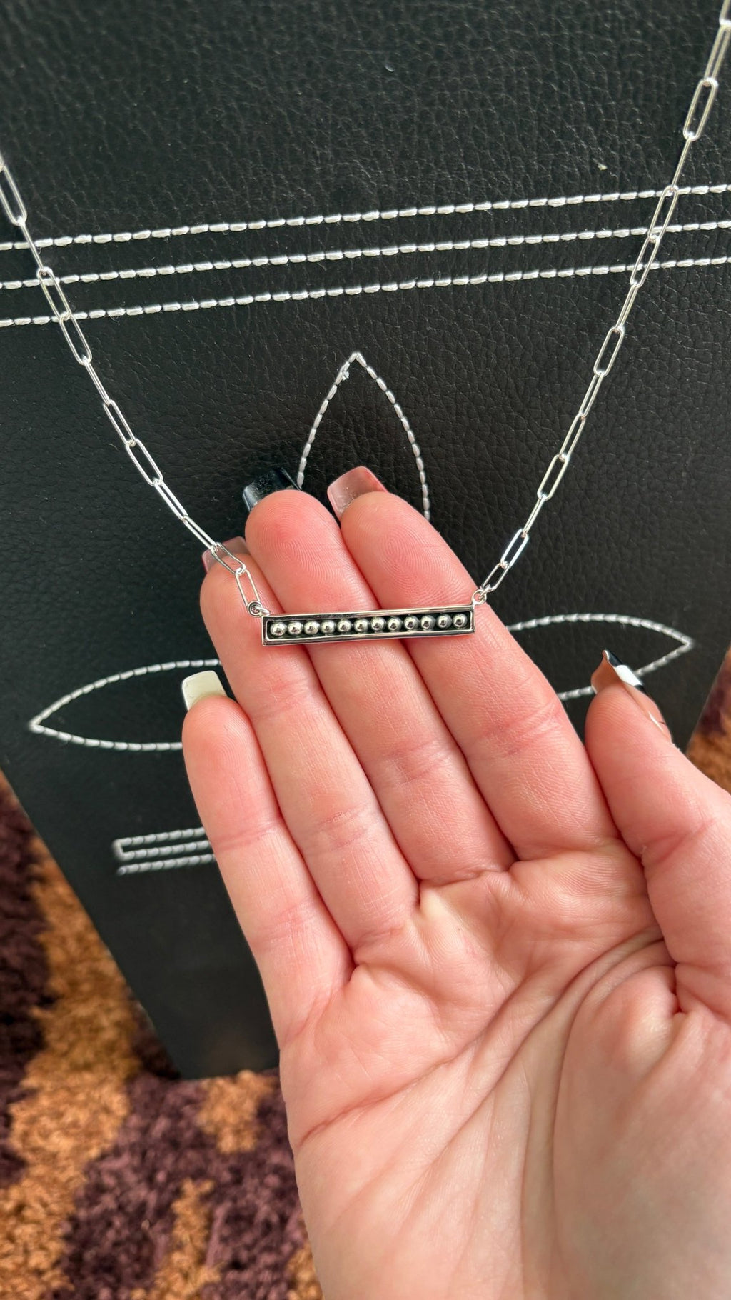 BALL BAR NECKLACE W PAPERCLIP CHAIN - Shop Avnu