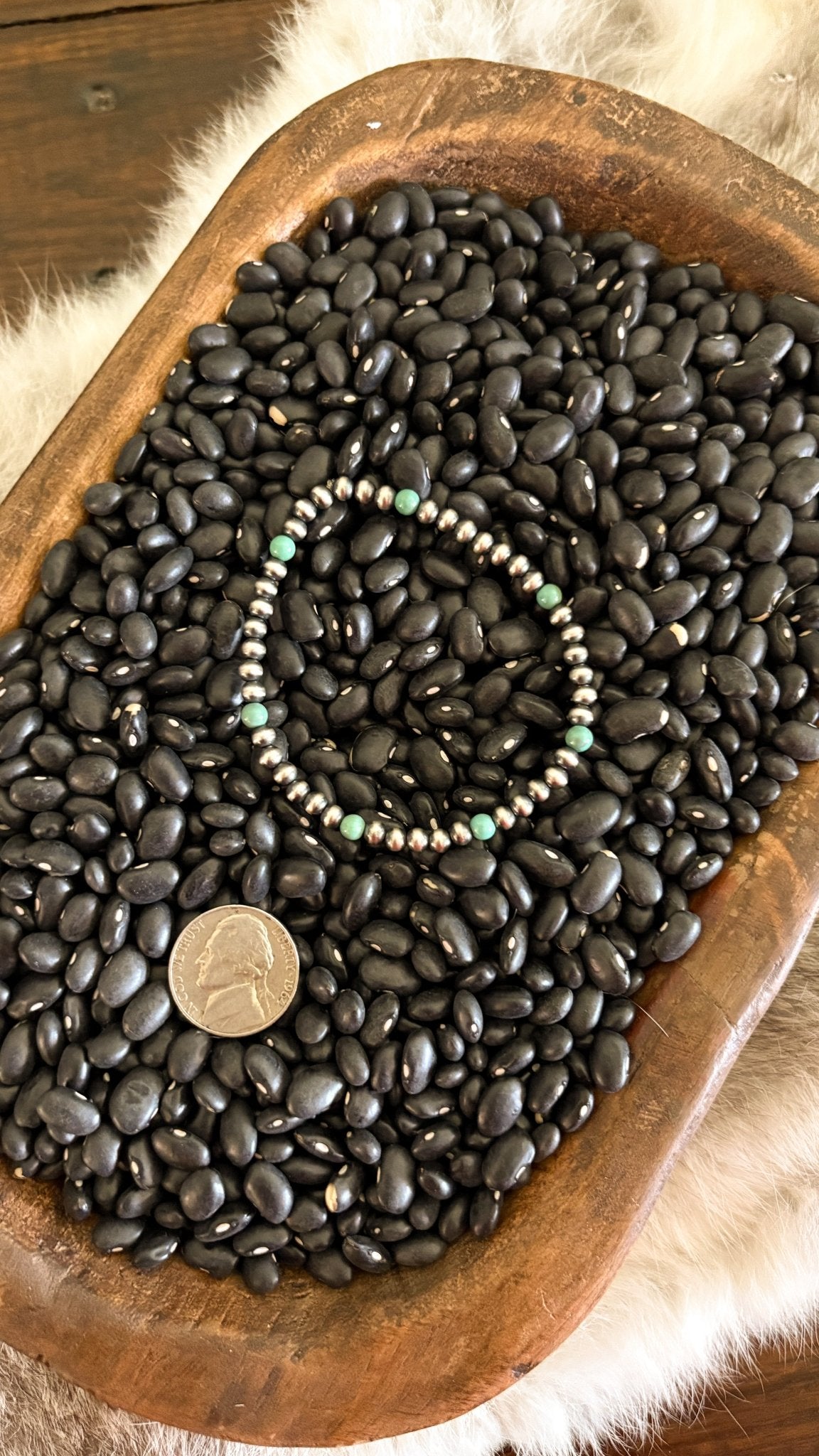 4MM GREEN TURQUOISE & PEARL STRETCH BRACELET - Shop Avnu