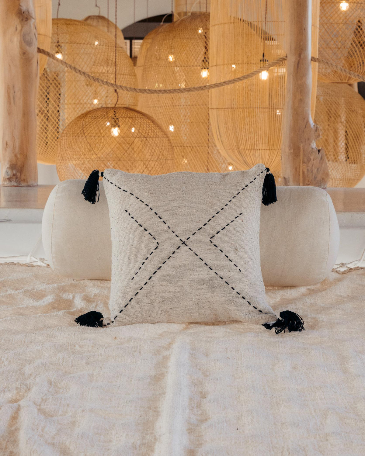 Ava Hand Stitched Cotton Pillows