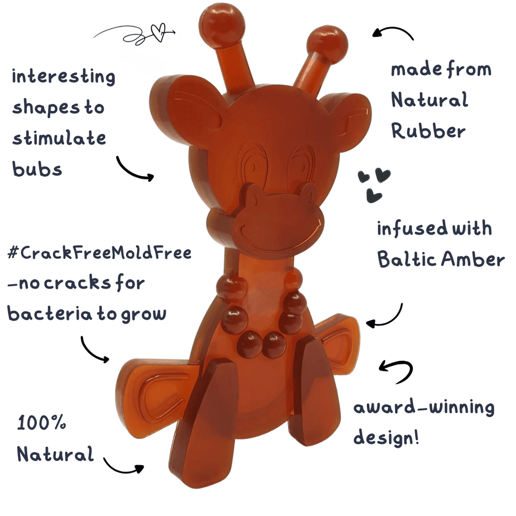 The Little Bamber - Natural Rubber & Baltic Amber Teething Toy - Shop Avnu