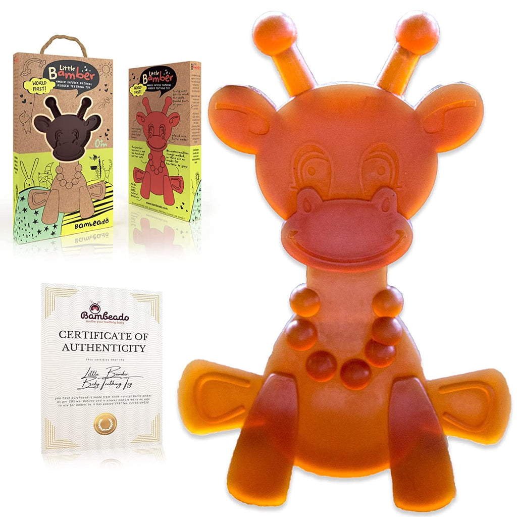The Little Bamber - Natural Rubber & Baltic Amber Teething Toy - Shop Avnu