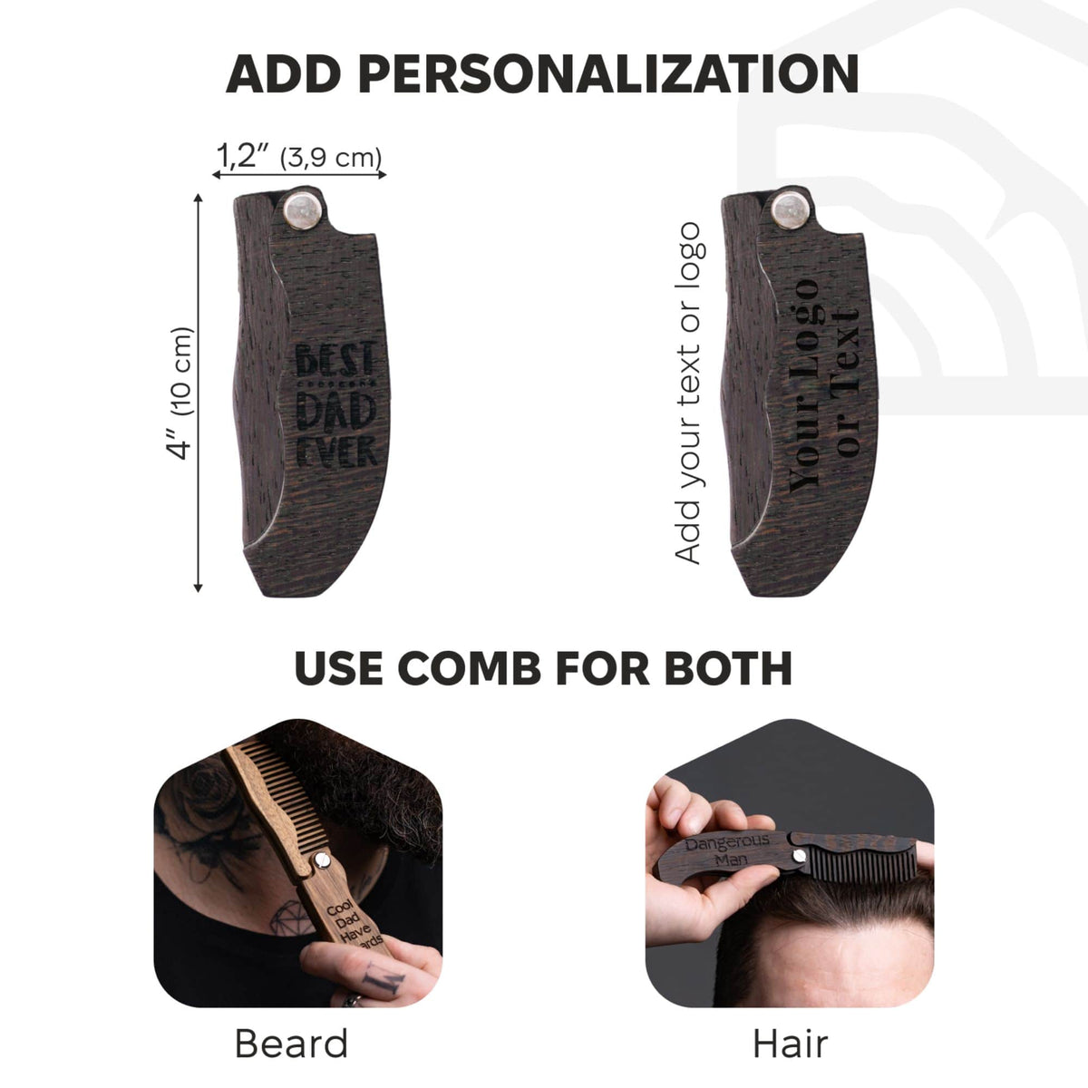 Wooden Beard Comb – Best Dad Ever