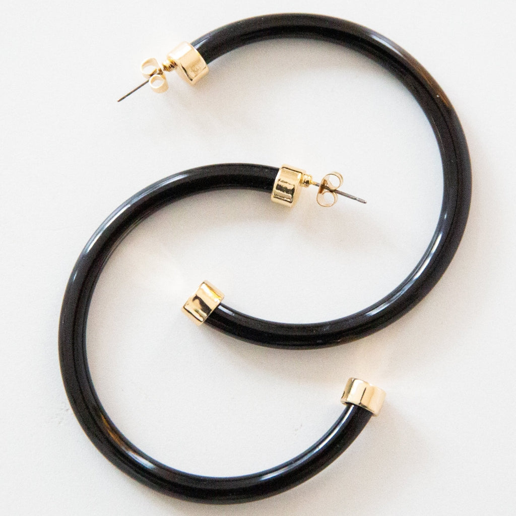 Black Hoop Earrings - Shop Avnu
