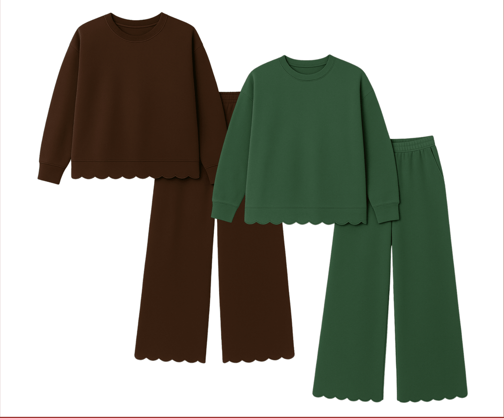 Adult Scalloped Set - Green or Brown - Shop Avnu