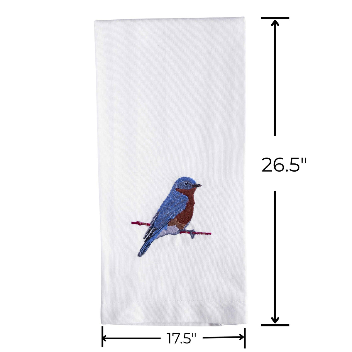 100% Cotton Tea Towels with Bird Embroidery - Kitchen Towels