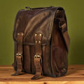 Bovine Leather Medium Satchel Bag - Brown