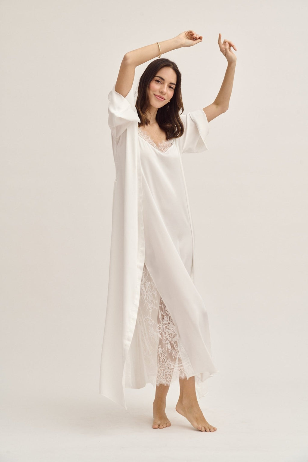 Washable Silk Kimono & Dress Bridal Set - Shop Avnu