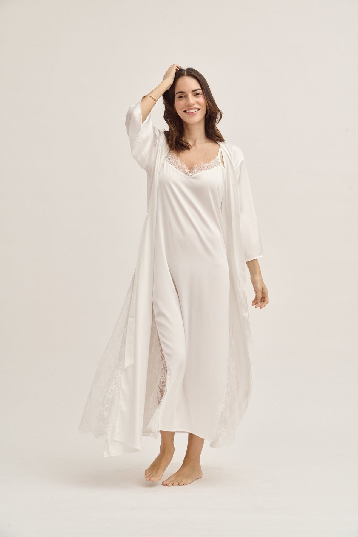 Washable Silk Kimono & Dress Bridal Set - Shop Avnu