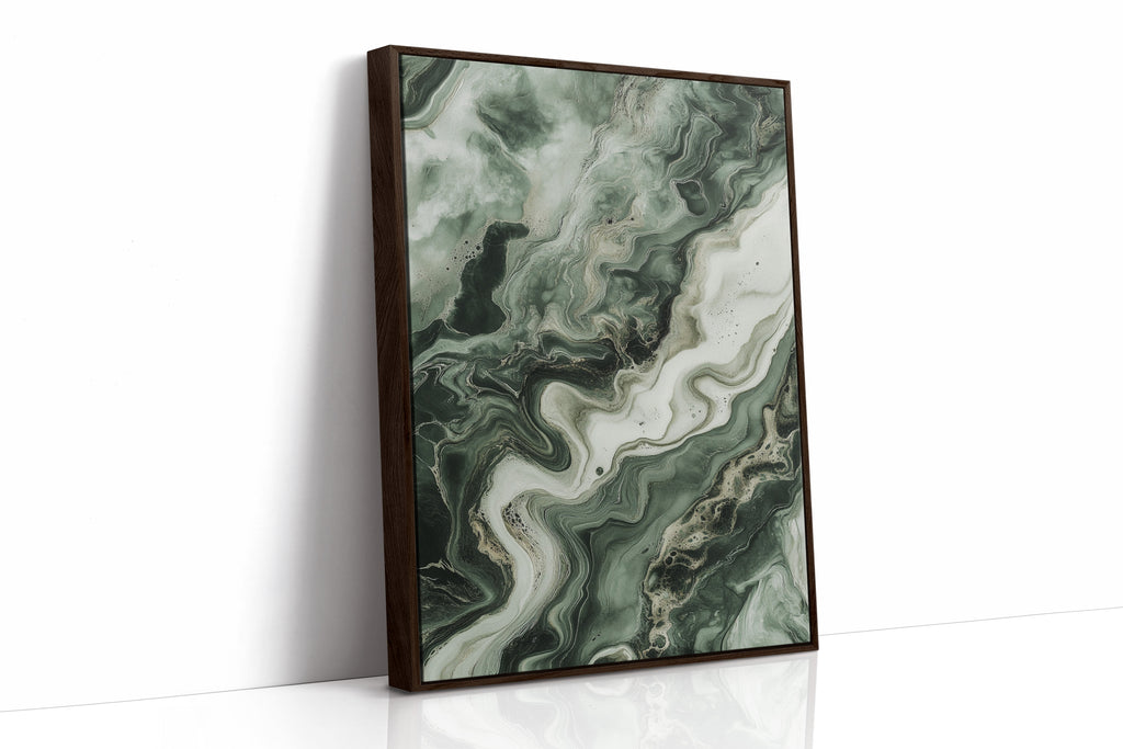 "Emerald Dreams" - Abstract Green Marble Art Print