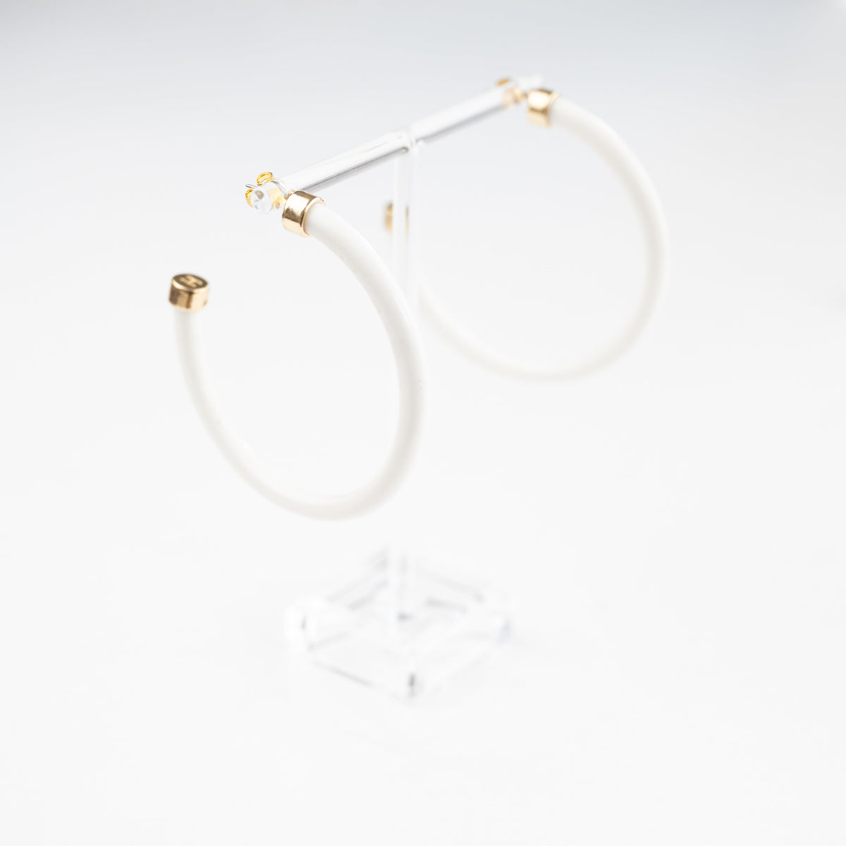 White Hoop Earrings