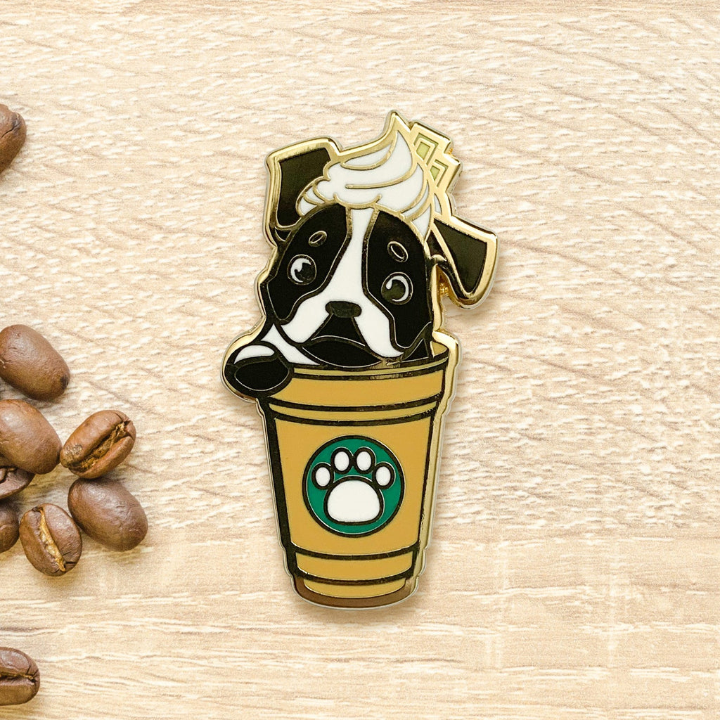 Boston Terrier x White Chocolate Frappe Pin - Shop Avnu