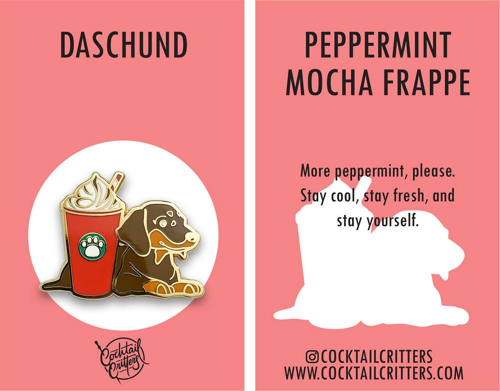 Dachshund x Peppermint Mocha Latte Pin - Shop Avnu