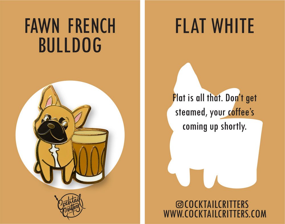 Fawn French Bulldog x Flat White Pin - Shop Avnu